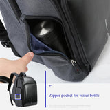 Waterproof Anti-Theft Usb Shoulder Bag - Large Capacity - Black