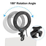 6.2 Dual-colour Ring Light with Usb 3 Modes Monitor Clip - Black - Top-Down View