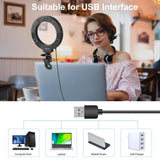 6.2 Dual-colour Ring Light with Usb 3 Modes Monitor Clip - Black - Close-Up Angle