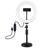 7.9 Led Ring Light with Usb 3 Modes Dual Colour Phone Clamp - Side View