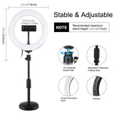 7.9 Led Ring Light with Usb 3 Modes Dual Colour Phone Clamp - Close-Up Angle