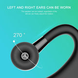 V9 Wireless Bluetooth Headset with Mic for Drivers - Black - 45-Degree Angle