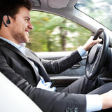 V9 Wireless Bluetooth Headset with Mic for Drivers - Black - Rear View