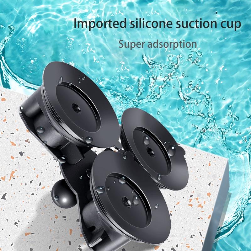 Triangle Suction Cup Mount for Gopro with Tripod Adapter and Phone Clamp