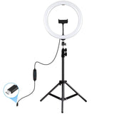 11.8 Led Ring Light with Tripod and Phone Clamp - 3 Modes Dual Colour Temperature Curved Surface - Black - Side View