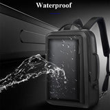 Large Capacity Business Laptop Backpack with Usb Port - Breathable & Stylish Black 30x12x44cm - Top-Down View