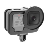 Aluminum Protective Cage for Gopro Hero with Uv Lens and Insurance Frame - Front View