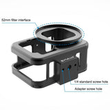 Aluminum Protective Cage for Gopro Hero with Uv Lens and Insurance Frame - 45-Degree Angle