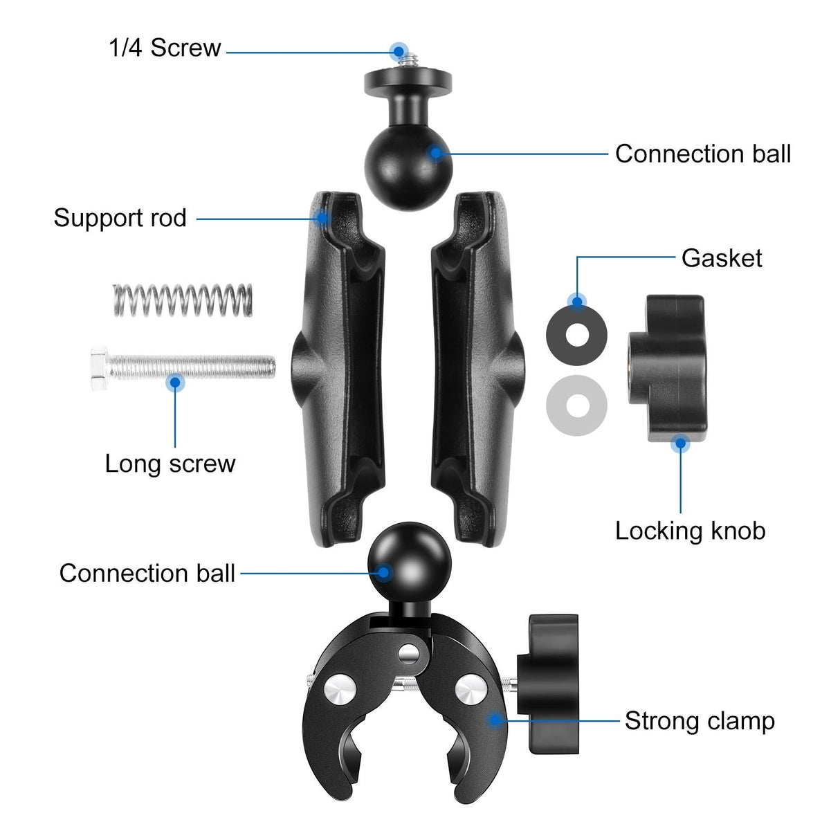 Universal Motorcycle Handlebar Mount for Action Cameras