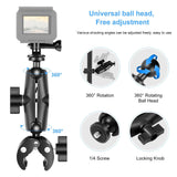 Universal Motorcycle Handlebar Mount for Action Cameras - 45-Degree Angle