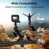 Universal Motorcycle Handlebar Mount for Action Cameras - Rear View
