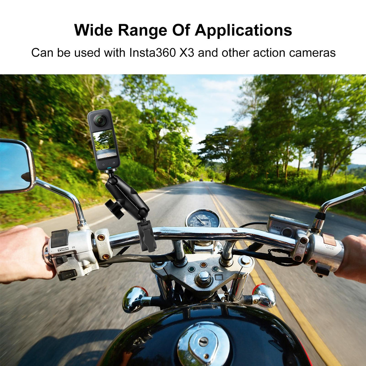 Universal Motorcycle Handlebar Mount for Action Cameras