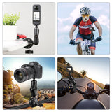 Universal Motorcycle Handlebar Mount for Action Cameras - Low Angle