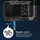 Camera Cage Stabilizer - Black Metal for Sony Zv-E10 Ii - Rear View