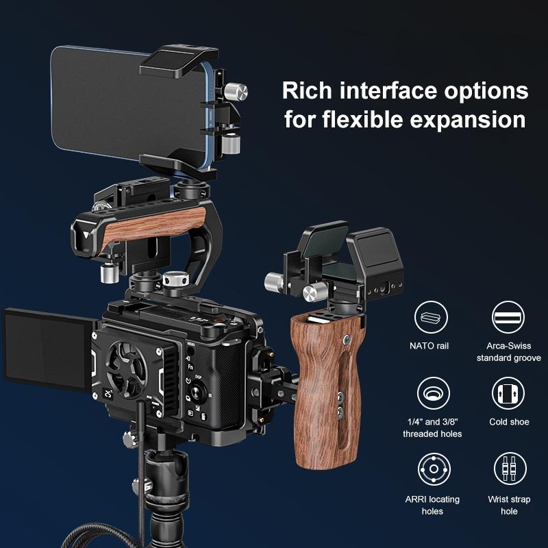 Camera Cage Stabilizer - Black Metal for Sony Zv-E10 Ii