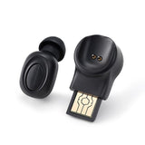 Wireless In-ear Headset with Usb Cable - Black 5.0 - Front View