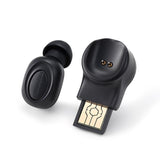 Wireless In-ear Headset with Usb Cable - Black 5.0 - Side View