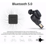 Wireless In-ear Headset with Usb Cable - Black 5.0 - Low Angle