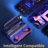 Wireless Earbuds with Noise Cancellation & Magnetic Charging - Led Display - Top-Down View