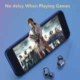 Wireless Earbuds with Noise Cancellation & Magnetic Charging - Led Display - Rear View
