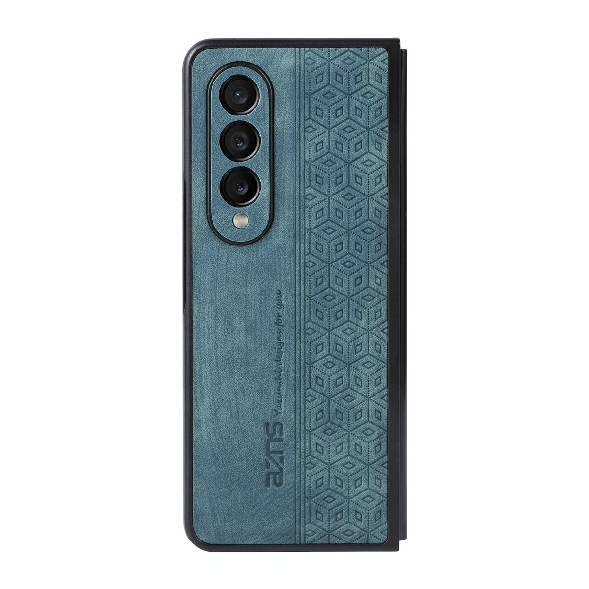 For Samsung Galaxy z Fold4 5G Embossed 3d Skin Texture Phone Case - Sleek Design - Dark Green