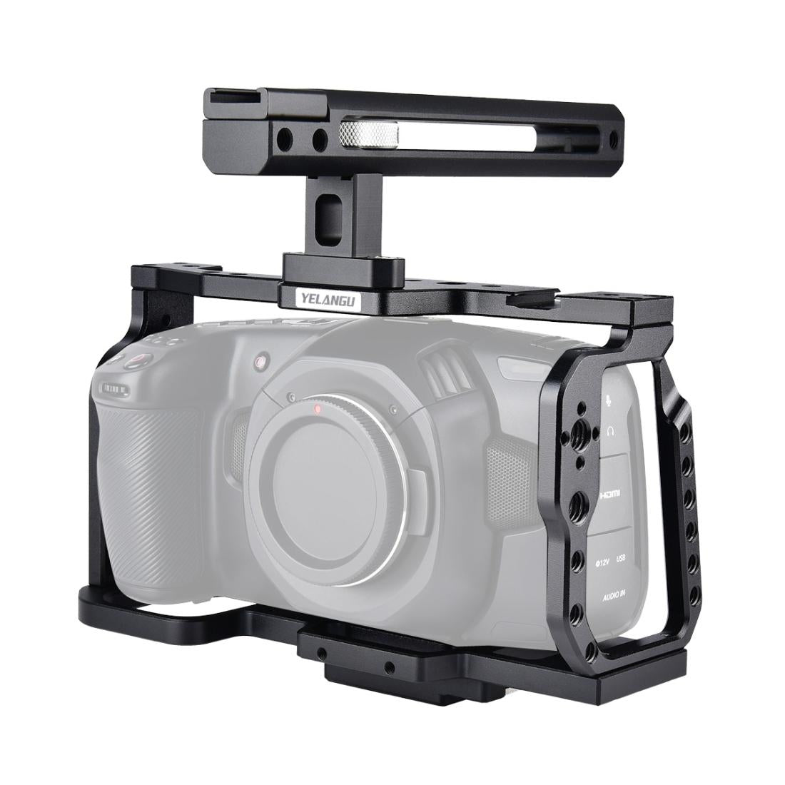 Video Camera Cage Stabilizer For Dji Bmpcc 4K - Black Handle