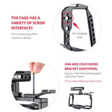 Video Camera Cage Stabilizer For Dji Bmpcc 4K - Black Handle - Low Angle