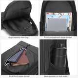 Multifunctional Oxford Laptop Backpack - Cxs-622 - Black - Close-Up Angle