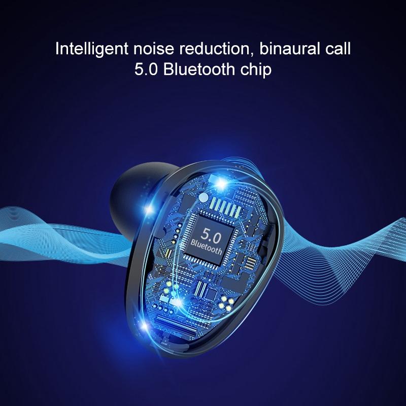 Wireless Stereo Bluetooth Headset with Charging Case and Digital Display - X7 Tws V5.0 - Black