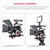 Video Camera Cage Stabilizer - Black Handle - Close-Up Angle