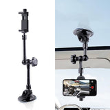 Articulating Magic Arm with Phone Clamp and Suction Cup - Front View