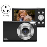Full Hd 1080p Digital Camera with 44mp 16x Zoom - 2.4 Inch Screen for Children - Black - Front View