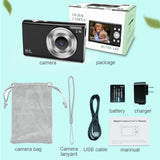 Full Hd 1080p Digital Camera with 44mp 16x Zoom - 2.4 Inch Screen for Children - Black - Low Angle