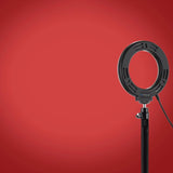 10 Mode Usb Led Ring Light with Tripod Mount and Cold Shoe Ball Head - 4.7 Inch Diameter - Low Angle