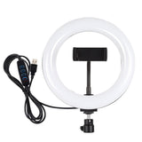 20cm Usb Dual Colour Led Ring Light with Phone Clamp - Black - Extra Image