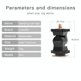 Universal Hot Shoe Damping Ball-Head Camera Bracket - Black - Side View