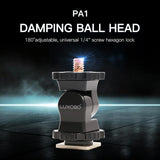 Universal Hot Shoe Damping Ball-Head Camera Bracket - Black - Top-Down View