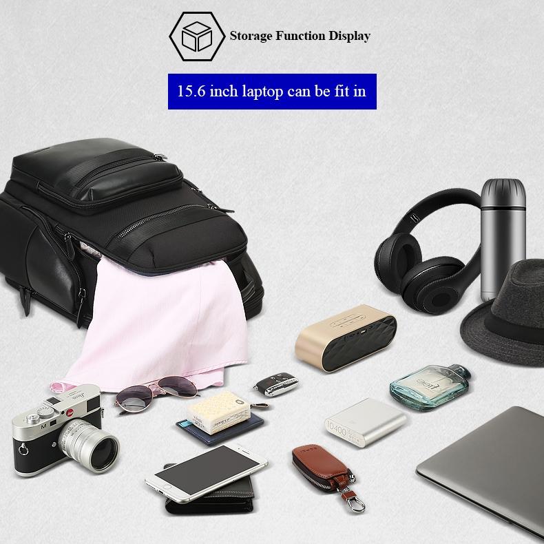 Large Capacity Anti-Theft Waterproof Shoulder Bag With Usb Port - 35.5X24X45Cm Black