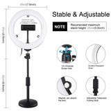 7.9 Dual-colour Led Ring Light with Desktop Mount and Phone Clamp