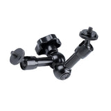 7 Articulating Magic Arm With Adjustable Friction & Large Claws Clips - Black - Front View