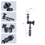 7 Articulating Magic Arm With Adjustable Friction & Large Claws Clips - Black