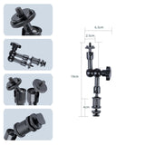 7 Articulating Magic Arm With Adjustable Friction & Large Claws Clips - Black - Top-Down View