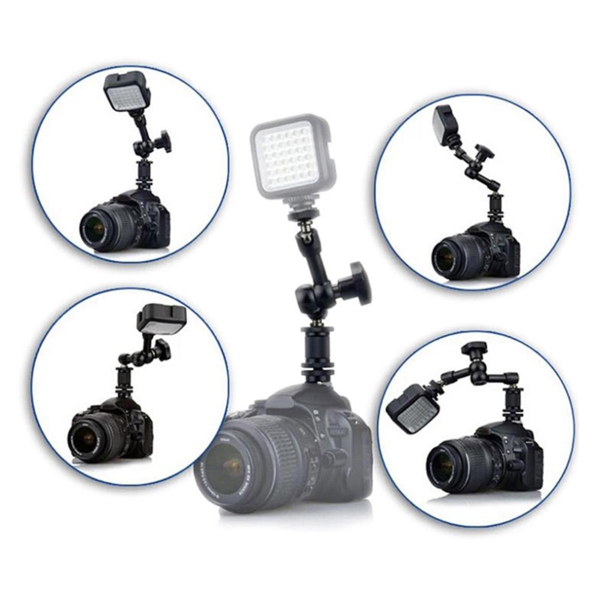 7 Articulating Magic Arm With Adjustable Friction & Large Claws Clips - Black