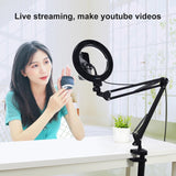 7.9 Ring Light with Usb 3 Modes Dual Colour Phone Clamp - Top-Down View