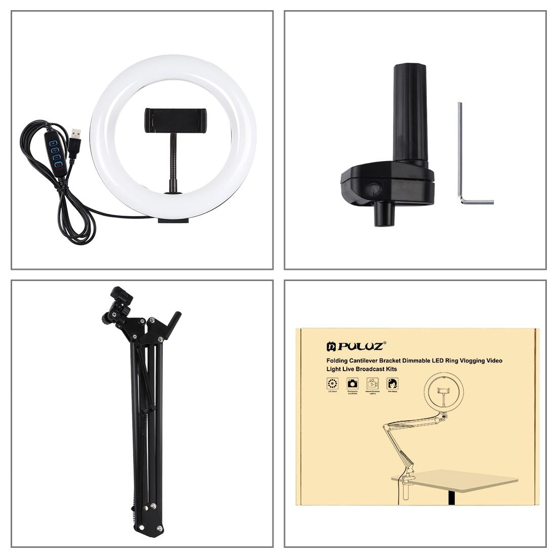 7.9 Ring Light with Usb 3 Modes Dual Colour Phone Clamp