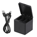 Triple Usb Charger Box for Gopro Hero9 / 10 with Indicator Light and Cable - Side View