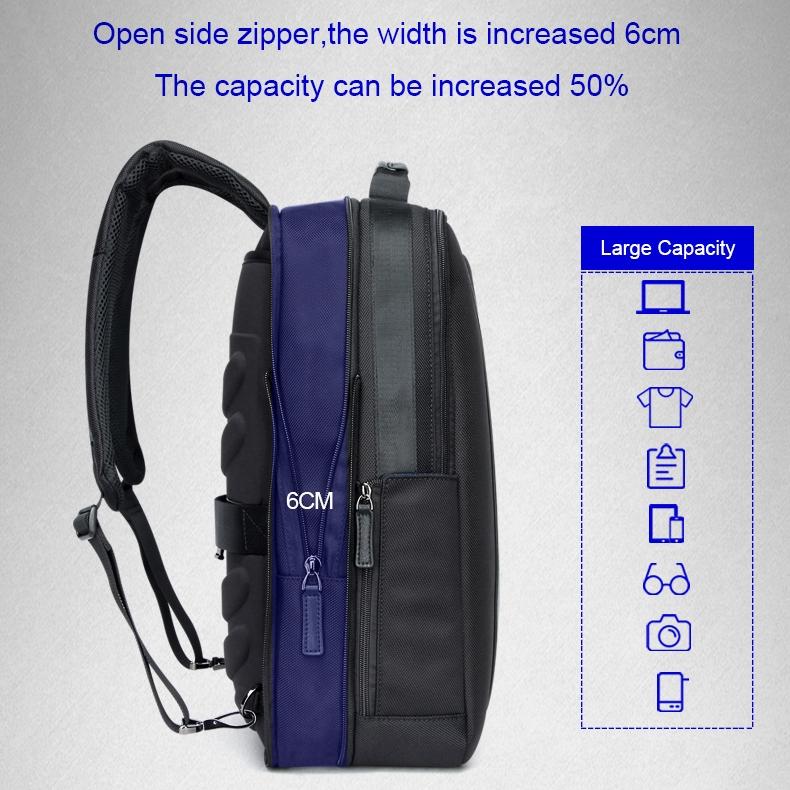 Large Capacity Business Laptop Backpack with Usb - Breathable Black 29x16x44cm