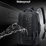 Large Capacity Business Laptop Backpack with Usb - Breathable Black 29x16x44cm - Rear View