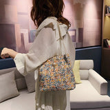 Black Woolen Knit Bucket Bag For Women - Red Onesize