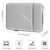 14-15 Inch Laptop Sleeve Briefcase With Zipper And Handle - Gray Blue - Side View